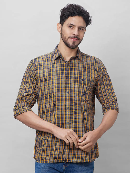 Parx Men Grey Print Slim Fit Cotton Full Sleeve Shirts