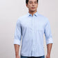 Parx Men Blue Slim Fit Solid Cotton Full Sleeve Cut Away Shirt