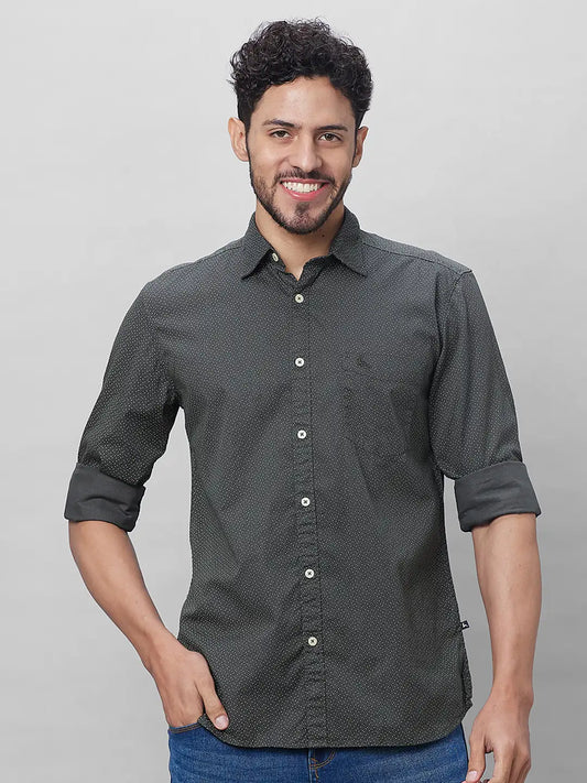 Parx Men Blue Stripe Slim Fit Cotton Full Sleeve Shirts