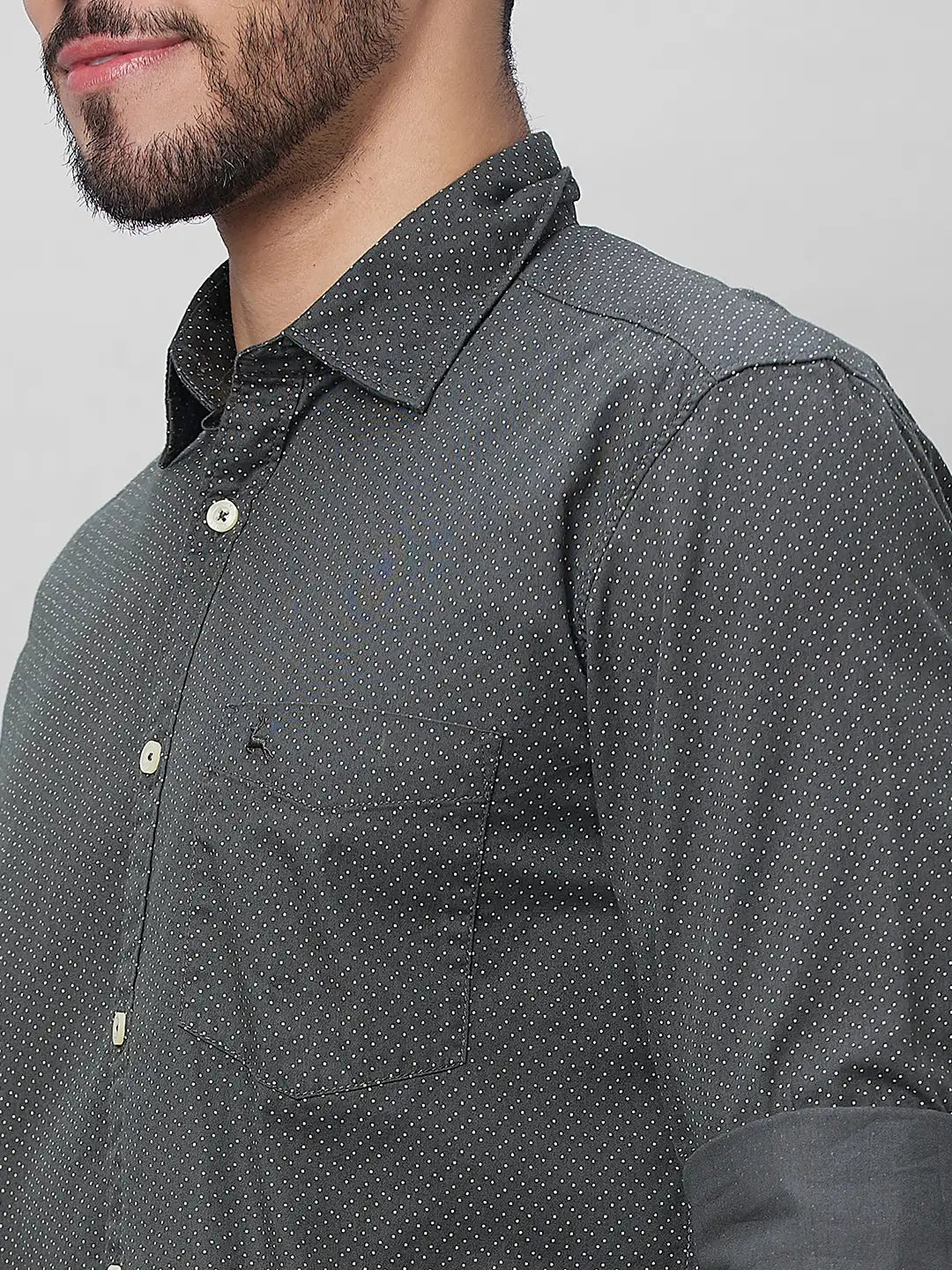 Parx Men Blue Stripe Slim Fit Cotton Full Sleeve Shirts