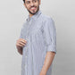 Parx Men Blue Solid Slim Fit Cotton Half Sleeve Shirts