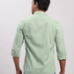 Parx Men Green Slim Fit Solid Cotton Full Sleeve Cutaway Collar Shirts