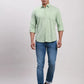 Parx Men Green Slim Fit Solid Cotton Full Sleeve Cutaway Collar Shirts