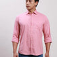 Parx Men Red Slim Fit Solid Cotton Full Sleeve Cutaway Collar Shirts