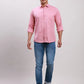 Parx Men Red Slim Fit Solid Cotton Full Sleeve Cutaway Collar Shirts