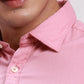 Parx Men Red Slim Fit Solid Cotton Full Sleeve Cutaway Collar Shirts
