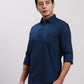 Parx Men Black Slim Fit Solid Cotton Full Sleeve Cutaway Collar Shirts