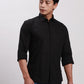 Parx Men Green Slim Fit Solid Cotton Full Sleeve Cutaway Collar Shirts
