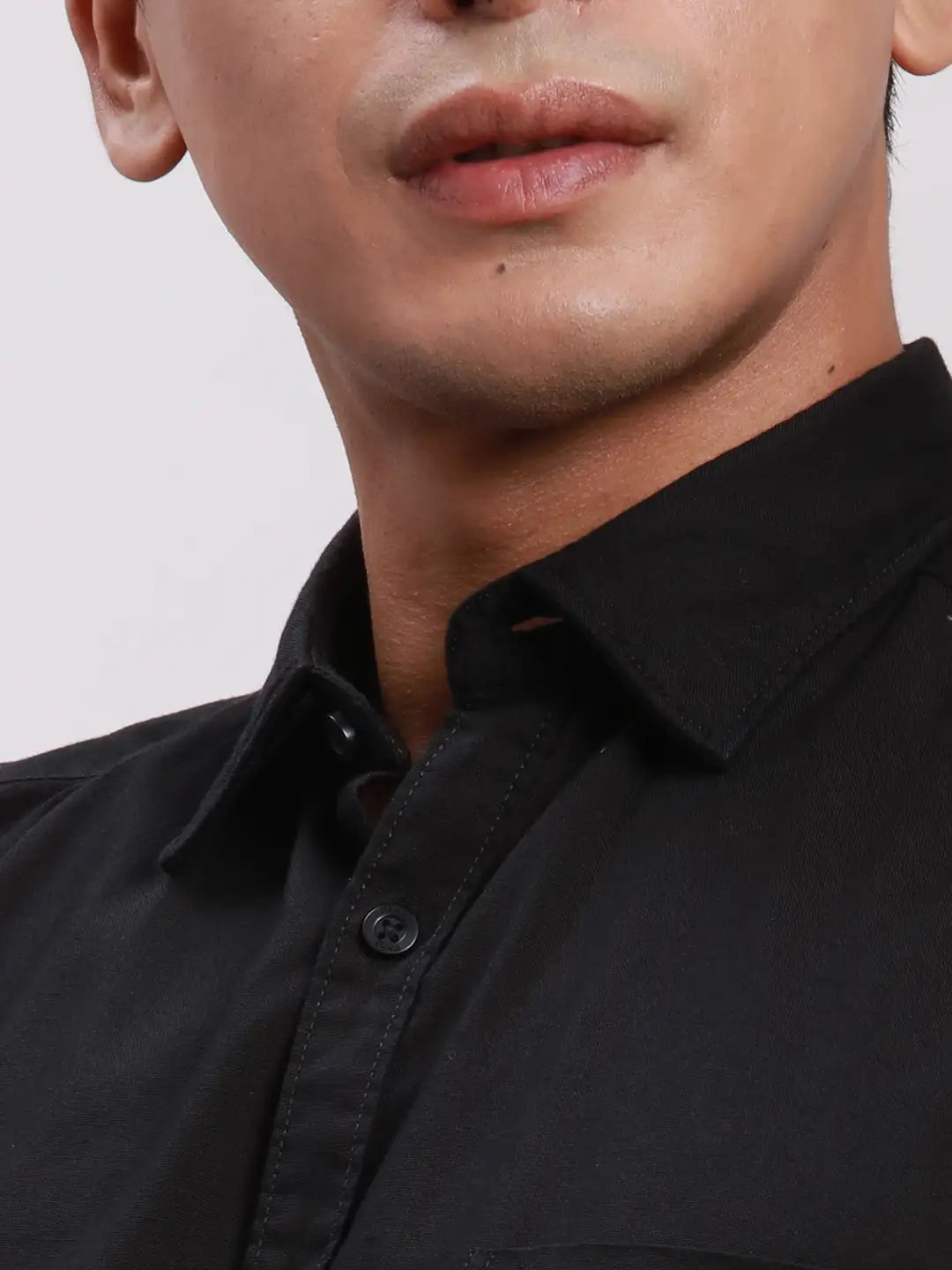 Parx Men Green Slim Fit Solid Cotton Full Sleeve Cutaway Collar Shirts