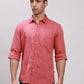 Parx Men Red Slim Fit Solid Cotton Full Sleeve Cutaway Collar Shirts