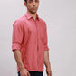 Parx Men Red Slim Fit Solid Cotton Full Sleeve Cutaway Collar Shirts
