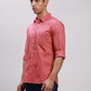Parx Men Red Slim Fit Solid Cotton Full Sleeve Cutaway Collar Shirts