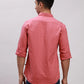 Parx Men Red Slim Fit Solid Cotton Full Sleeve Cutaway Collar Shirts