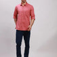 Parx Men Red Slim Fit Solid Cotton Full Sleeve Cutaway Collar Shirts