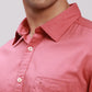 Parx Men Red Slim Fit Solid Cotton Full Sleeve Cutaway Collar Shirts