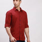 Parx Men White Slim Fit Solid Cotton Full Sleeve Cutaway Collar Shirts
