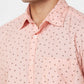 Parx Slim Fit Printed Medium Fawn Shirt