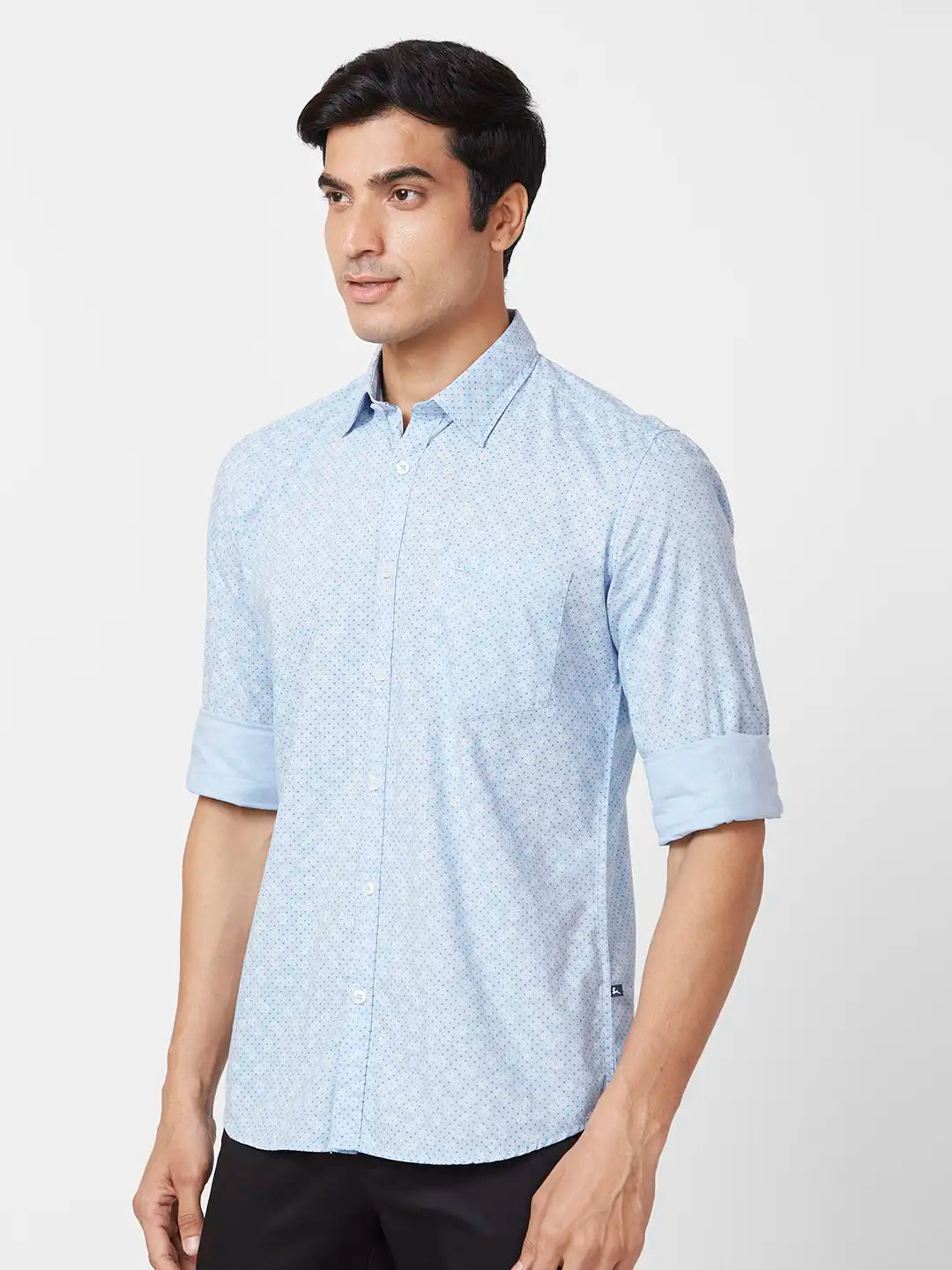 Parx Slim Fit Printed Dark Brown Shirt