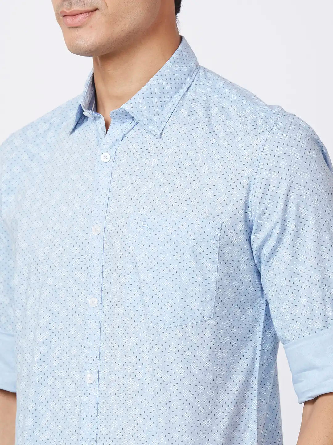 Parx Slim Fit Printed Dark Brown Shirt