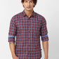 Parx Slim Fit Checkered Dark Green Shirt