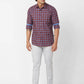 Parx Slim Fit Checkered Dark Green Shirt