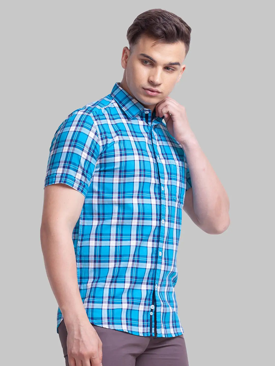 Men Slim Fit Yellow Shirt