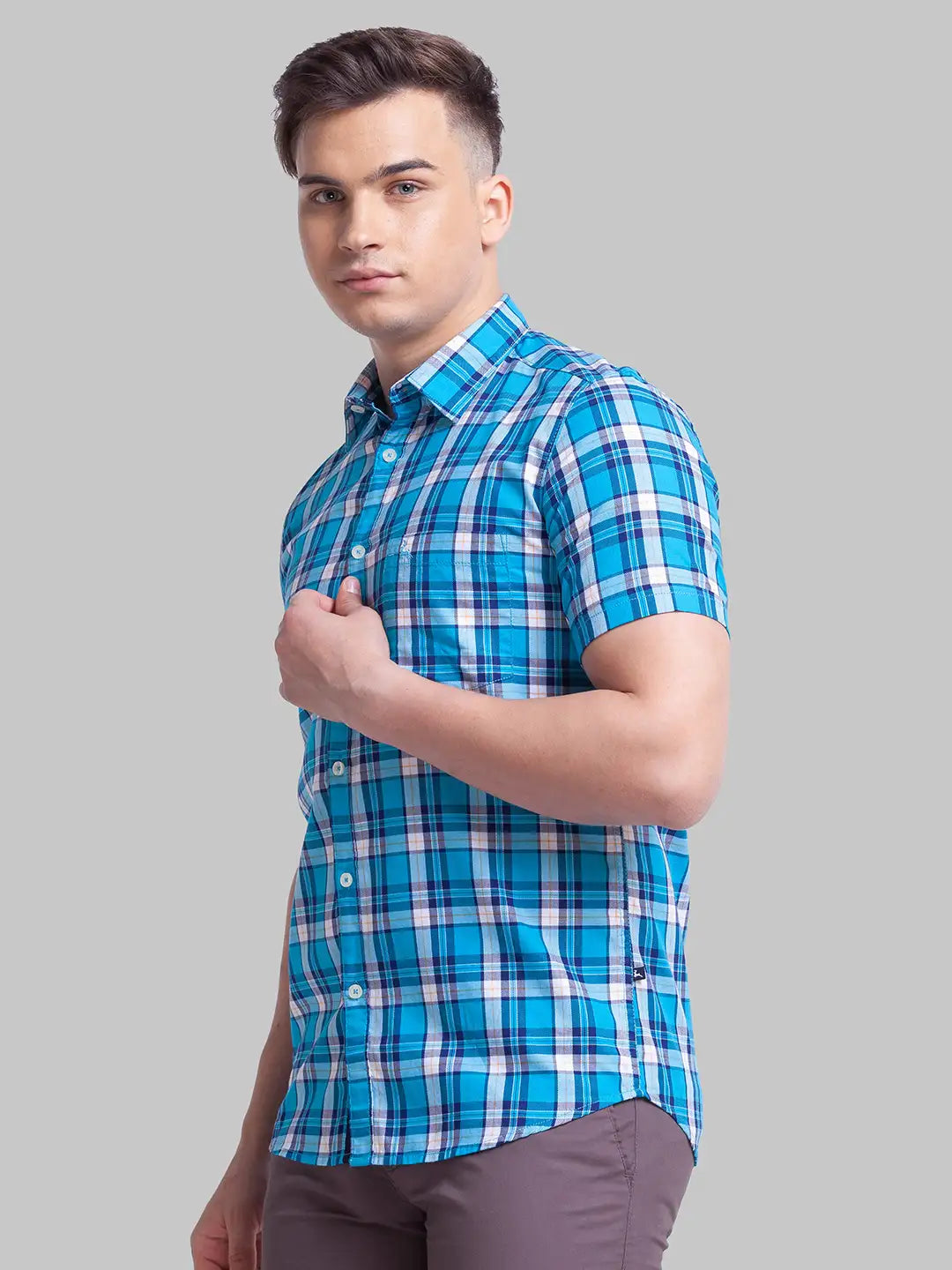 Men Slim Fit Yellow Shirt