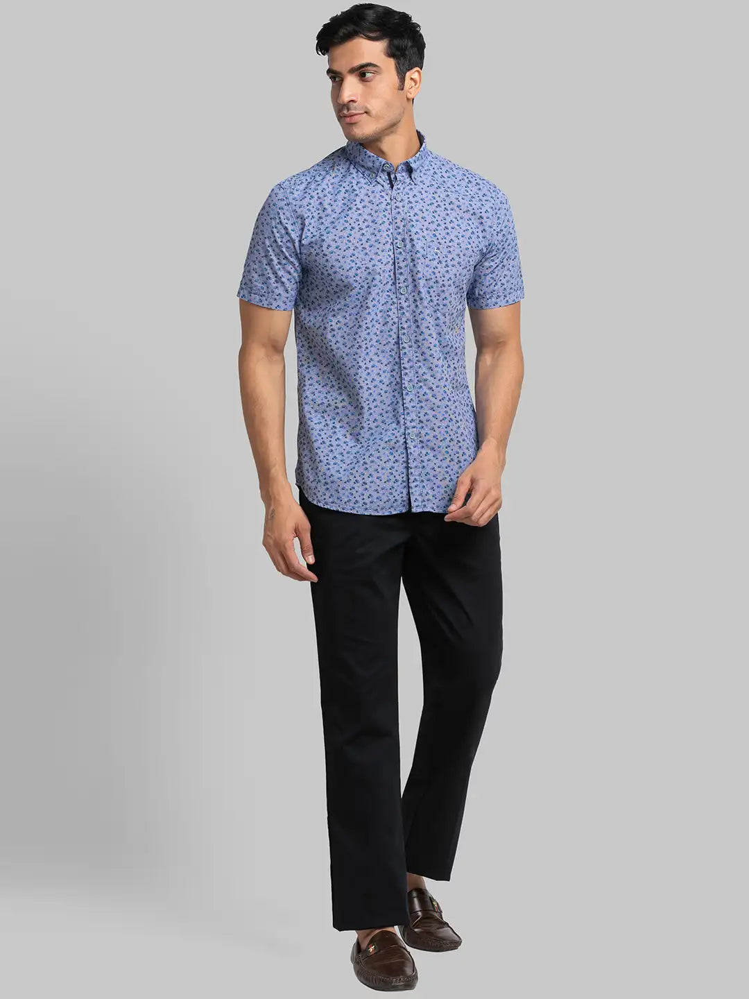 Men Slim Fit Pink Shirt