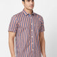 Parx Men Orange Solid Slim Fit Cotton Half Sleeve Cutaway Collar Shirt
