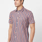 Parx Men Orange Solid Slim Fit Cotton Half Sleeve Cutaway Collar Shirt