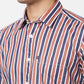 Parx Men Orange Solid Slim Fit Cotton Half Sleeve Cutaway Collar Shirt