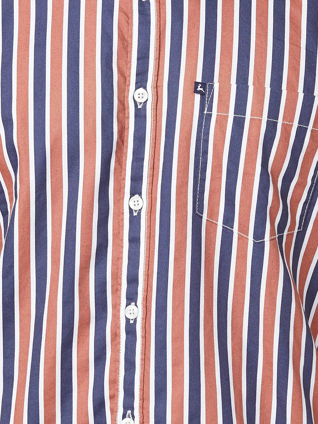 Parx Men Orange Solid Slim Fit Cotton Half Sleeve Cutaway Collar Shirt