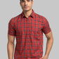 Parx Men Yellow Print Slim Fit Cotton Half Sleeve Shirt