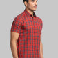 Parx Men Yellow Print Slim Fit Cotton Half Sleeve Shirt