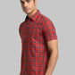 Parx Men Yellow Print Slim Fit Cotton Half Sleeve Shirt
