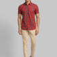 Parx Men Yellow Print Slim Fit Cotton Half Sleeve Shirt