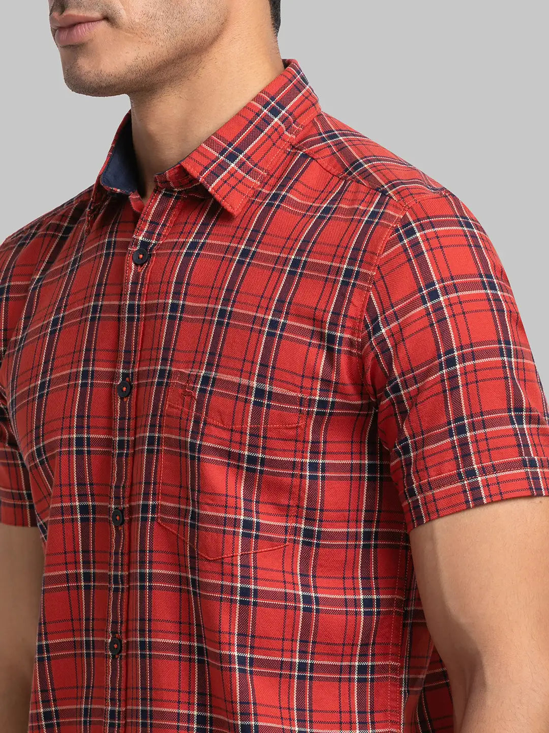 Parx Men Yellow Print Slim Fit Cotton Half Sleeve Shirt
