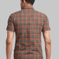 Parx Men Green Checks Slim Fit Cotton Half Sleeve Cutaway Collar Shirt