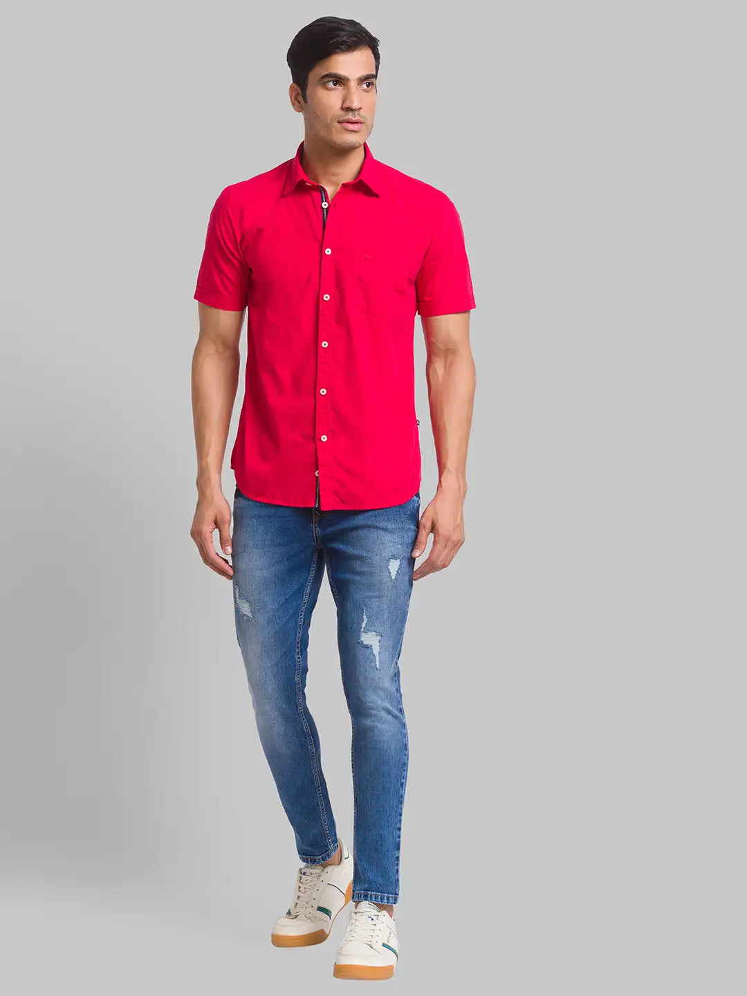 Men Slim Fit White Shirt