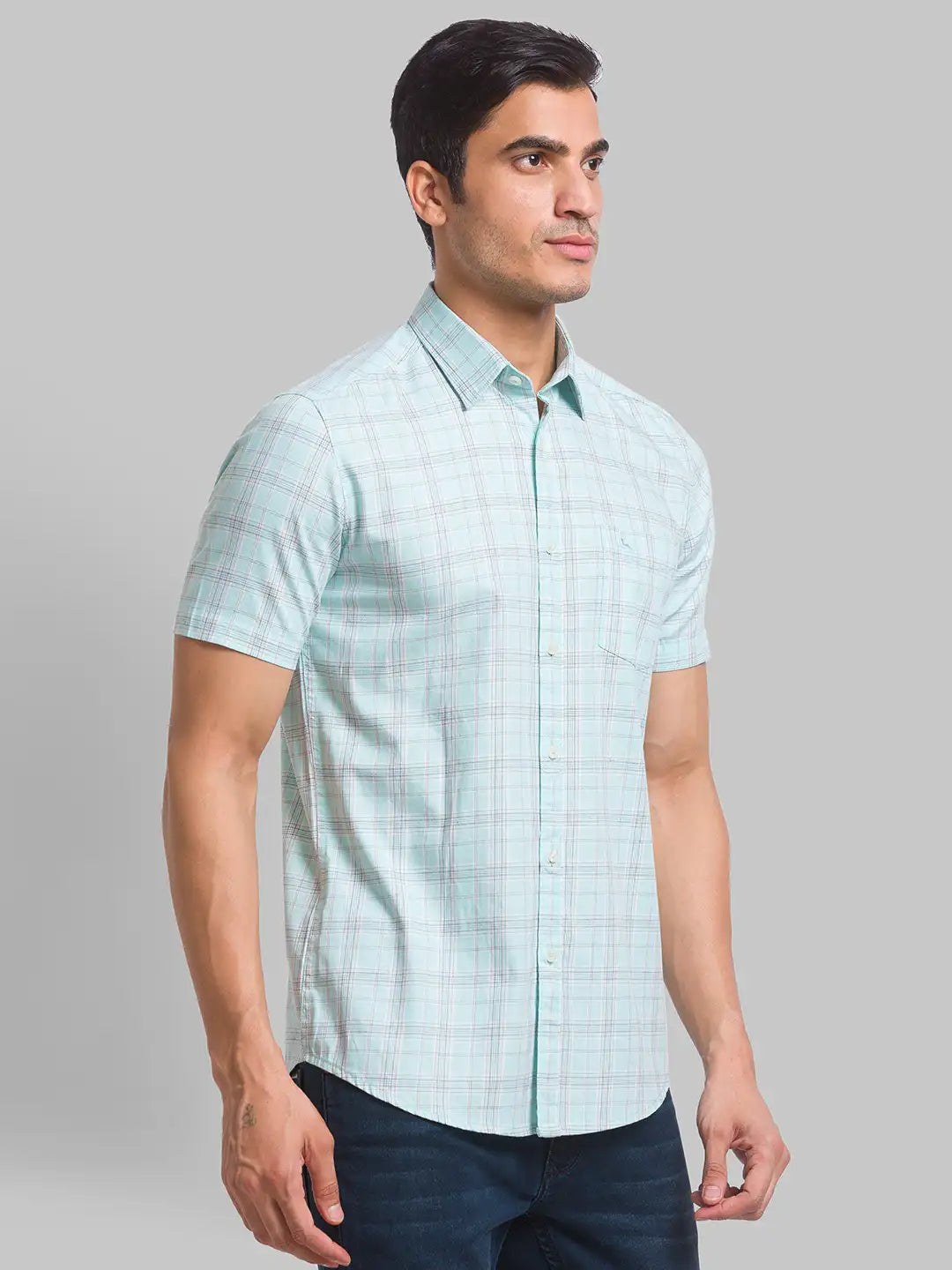 Men Slim Fit Pink Shirt