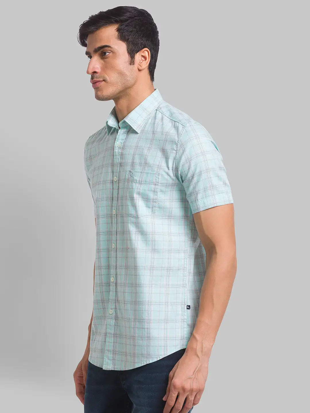 Men Slim Fit Pink Shirt