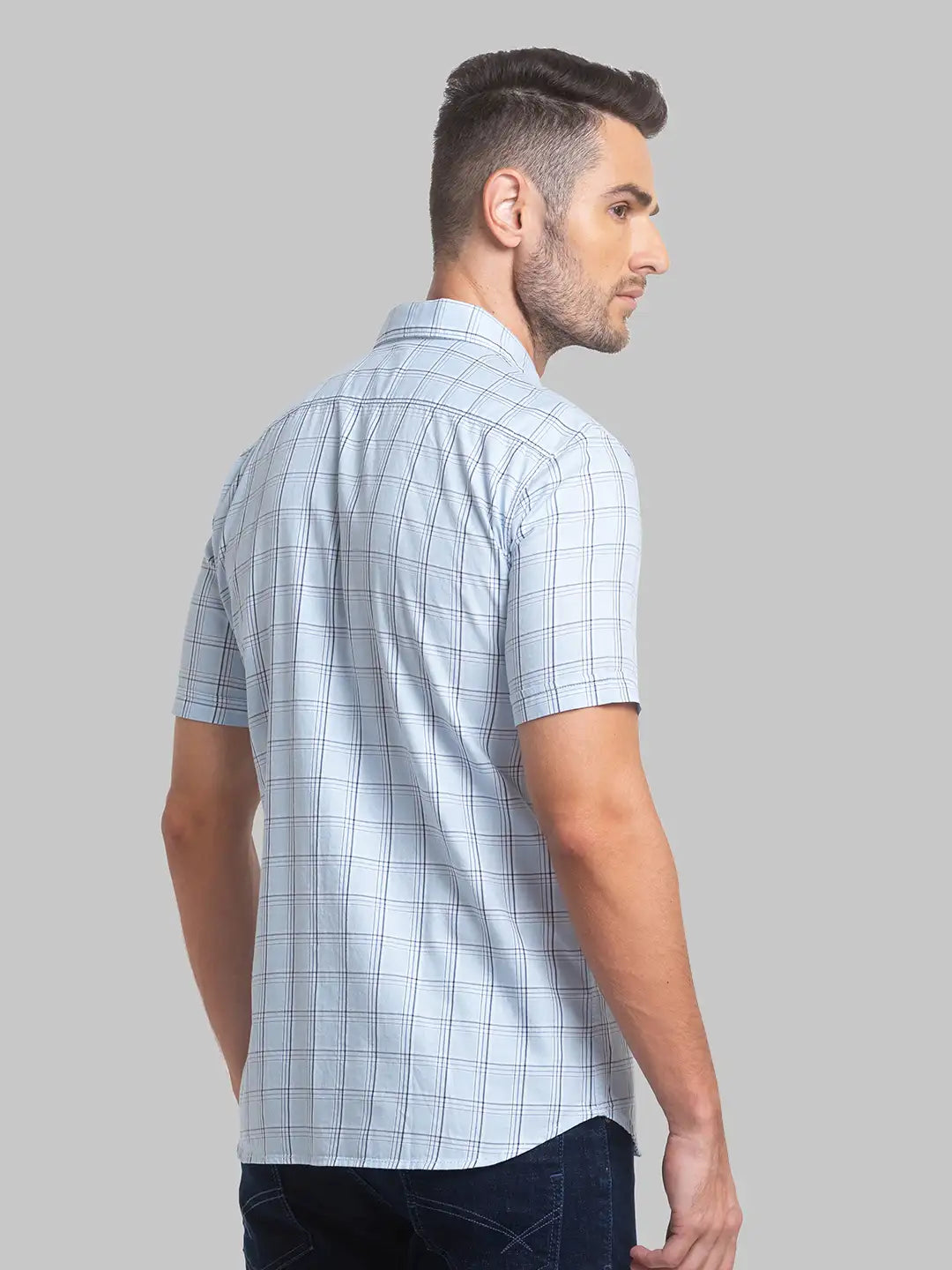 Men Slim Fit Light Grey Shirt