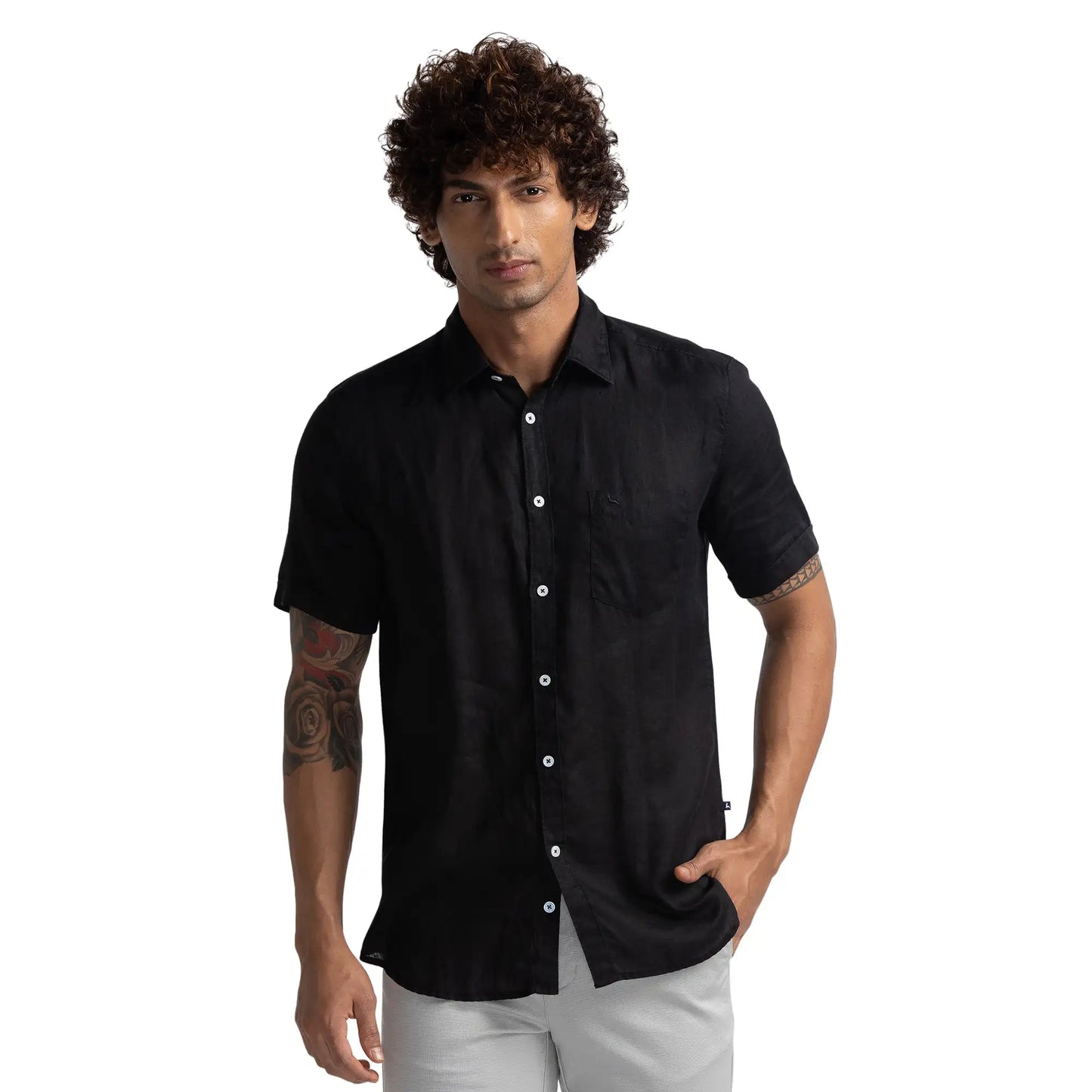 Men Slim Fit Blue Shirt