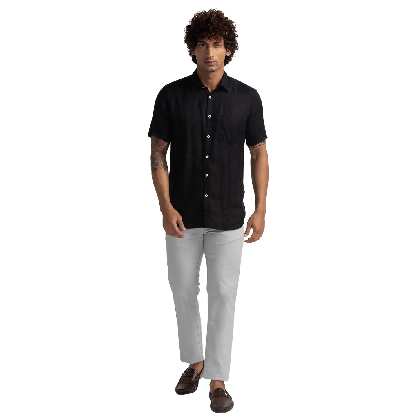 Men Slim Fit Blue Shirt