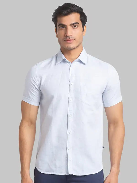 Men Slim Fit Blue Shirt