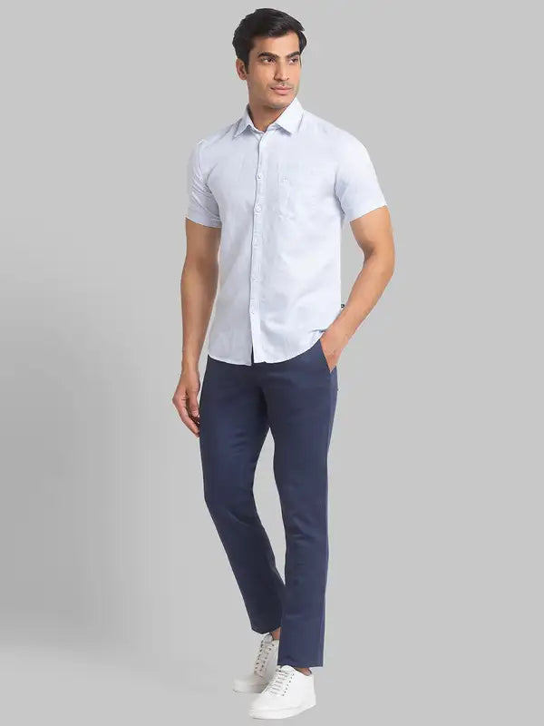 Men Slim Fit Blue Shirt