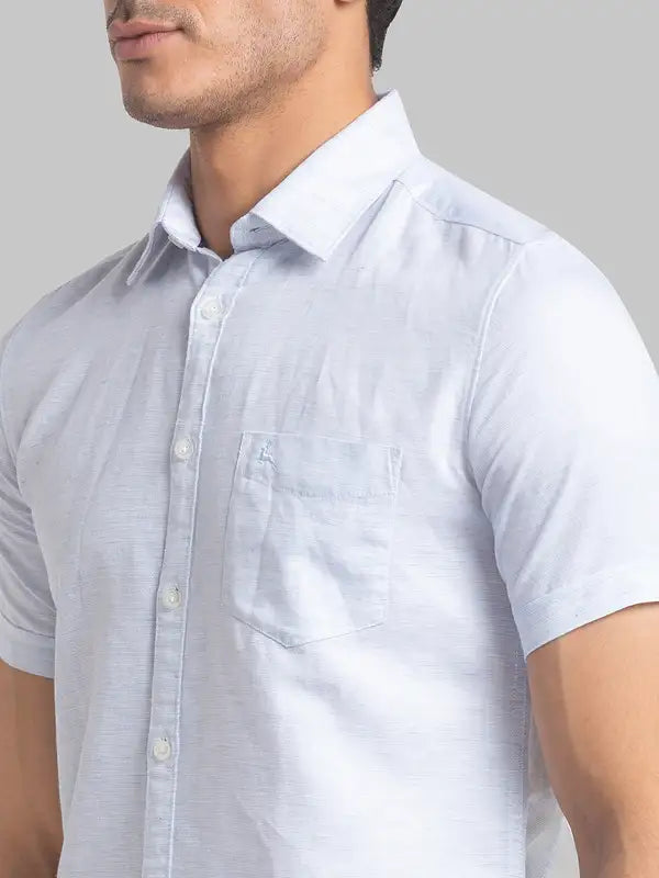 Men Slim Fit Blue Shirt