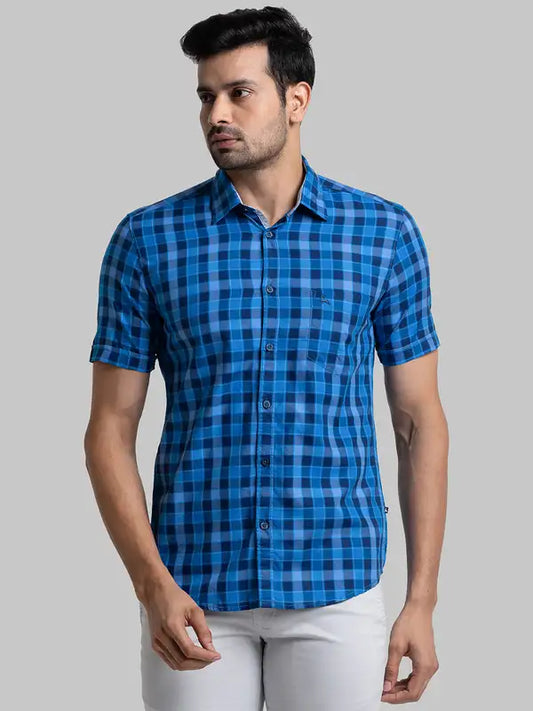 Men Slim Fit Blue Shirt