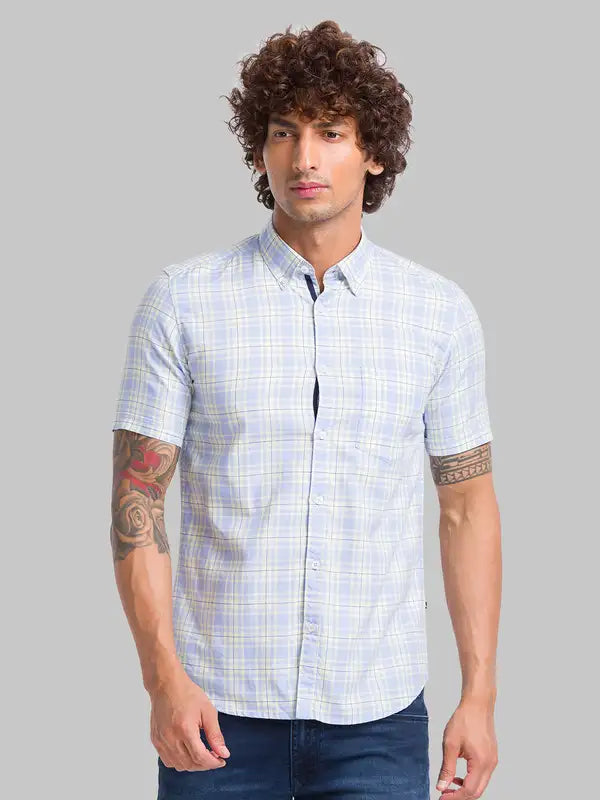 Men Slim Fit Blue Shirt