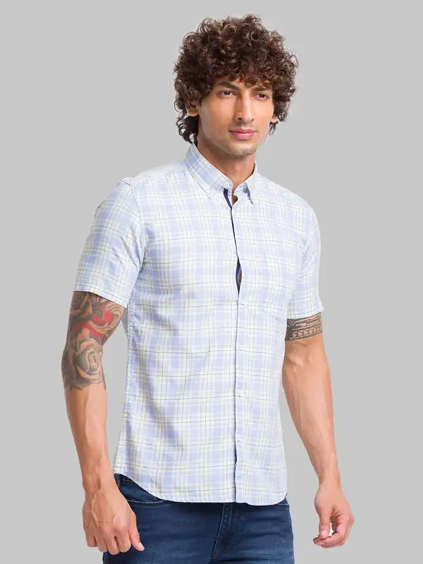 Men Slim Fit Blue Shirt